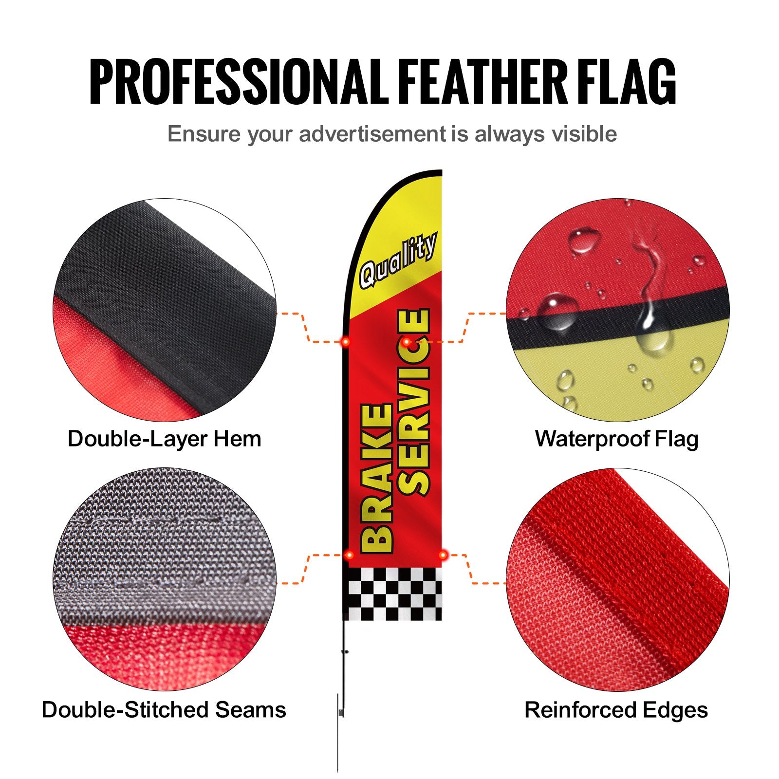 Auto Repair Advertising Feather Flag Kit Swooper Flags and Poles 16.3 FT - Image 6