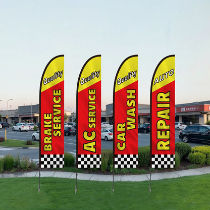 Auto Repair Advertising Feather Flag Kit Swooper Flags and Poles 16.3 FT - Image 8