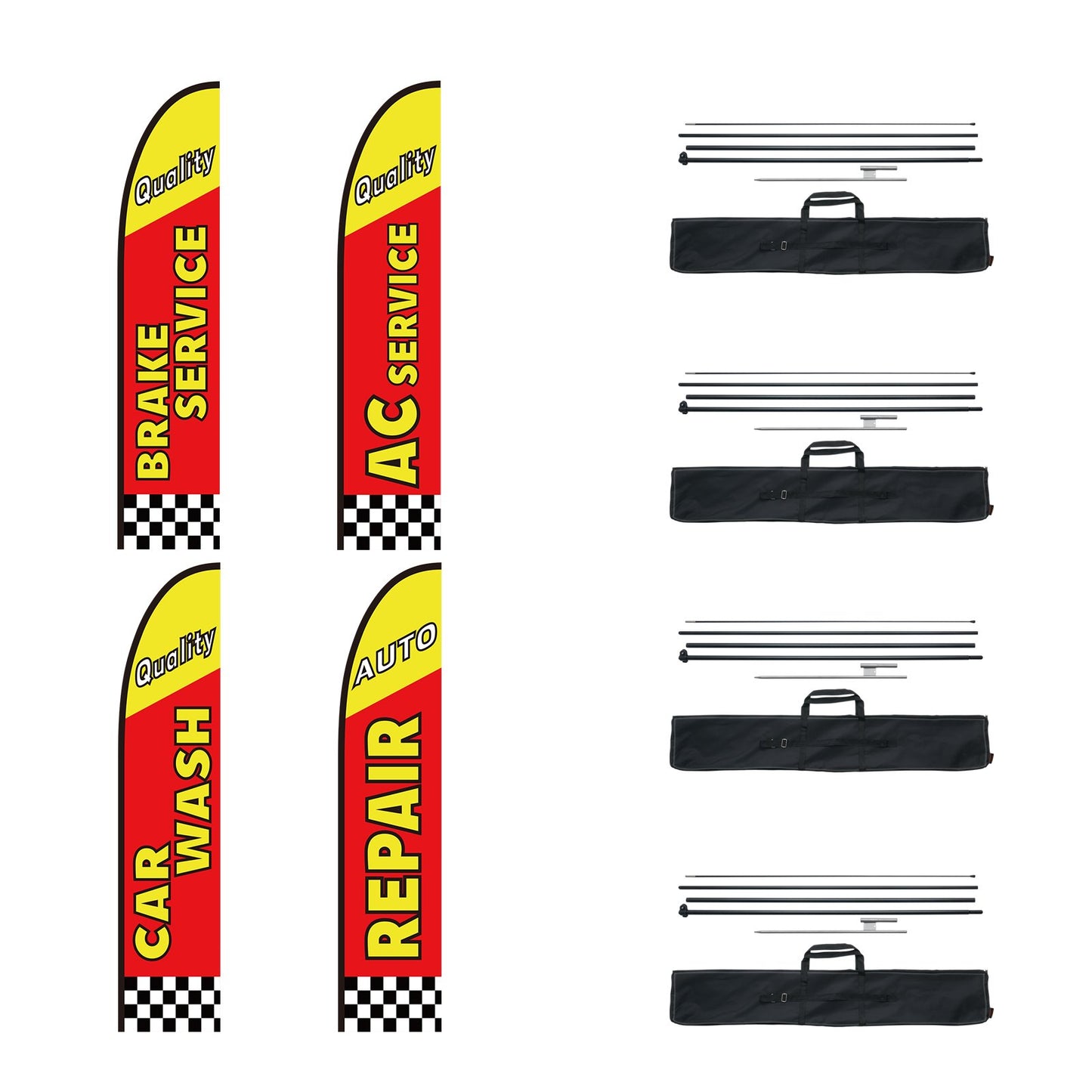 Auto Repair Advertising Feather Flag Kit Swooper Flags and Poles 16.3 FT - Image 9