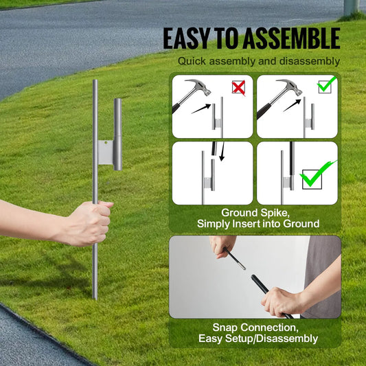 Feather Flag Pole Kit, Swooper Flag Pole Set 16.3 ft, Sign Flag Poles for Business Advertising Flags Outdoor, with A Ground Stake and Carrying Bag (Flag Not Included) - Image 4