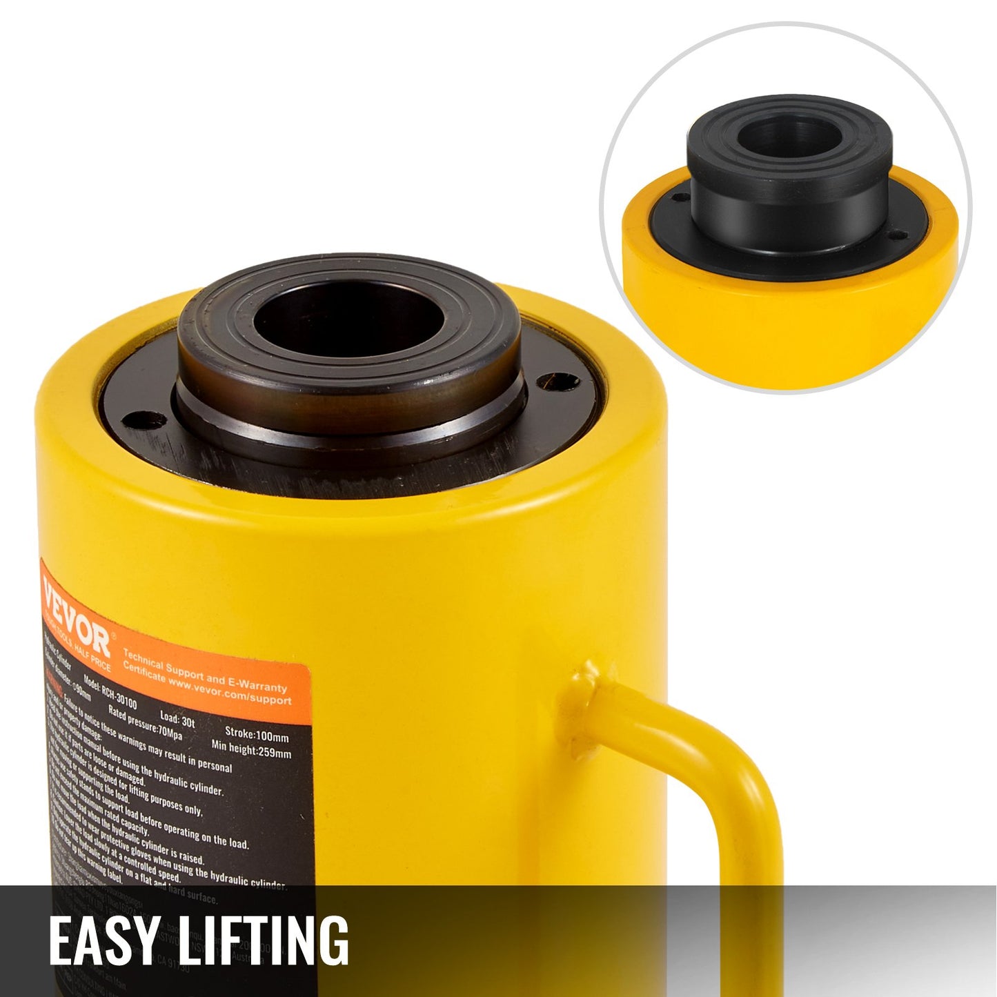 30Ton 10.16 cm Stroke Hollow Hydraulic Cylinder Jack 29937 Lift Cylinder Industrial Durable Automotive Body Bending - Image 3