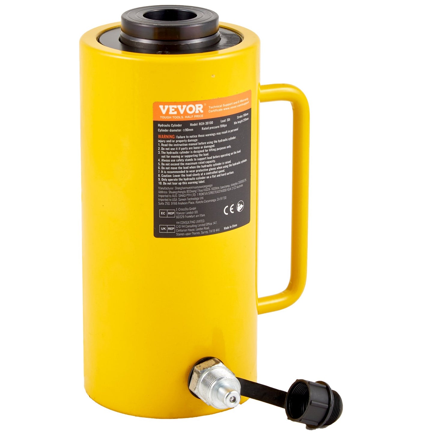 30Ton 10.16 cm Stroke Hollow Hydraulic Cylinder Jack 29937 Lift Cylinder Industrial Durable Automotive Body Bending - Image 9
