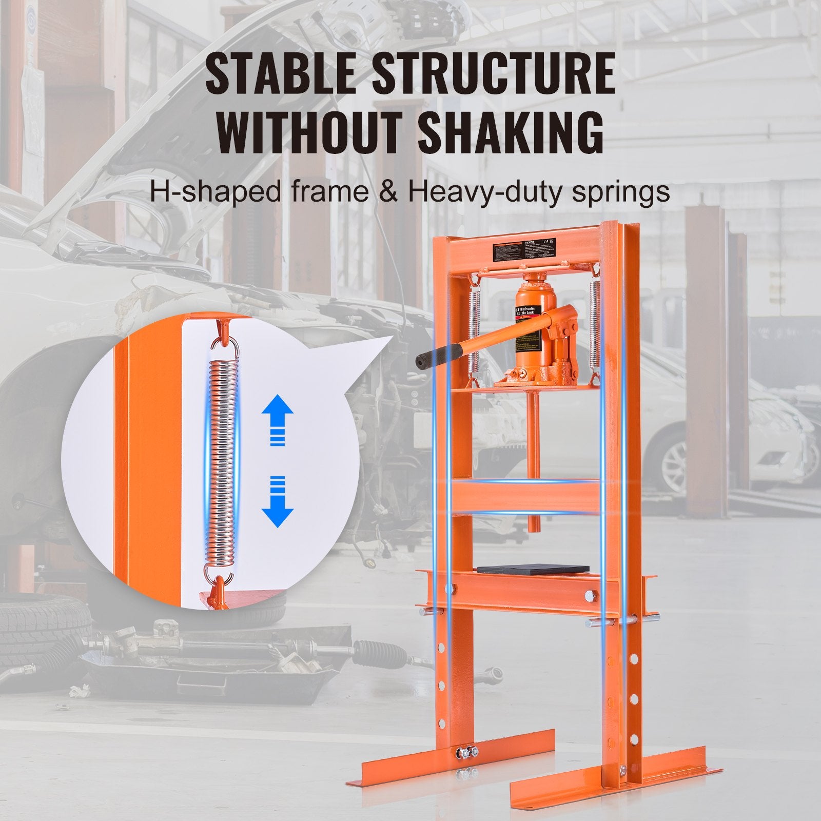 Hydraulic Shop Press 6 Ton with Press Plates H-Frame Benchtop Press Stand - Image 5