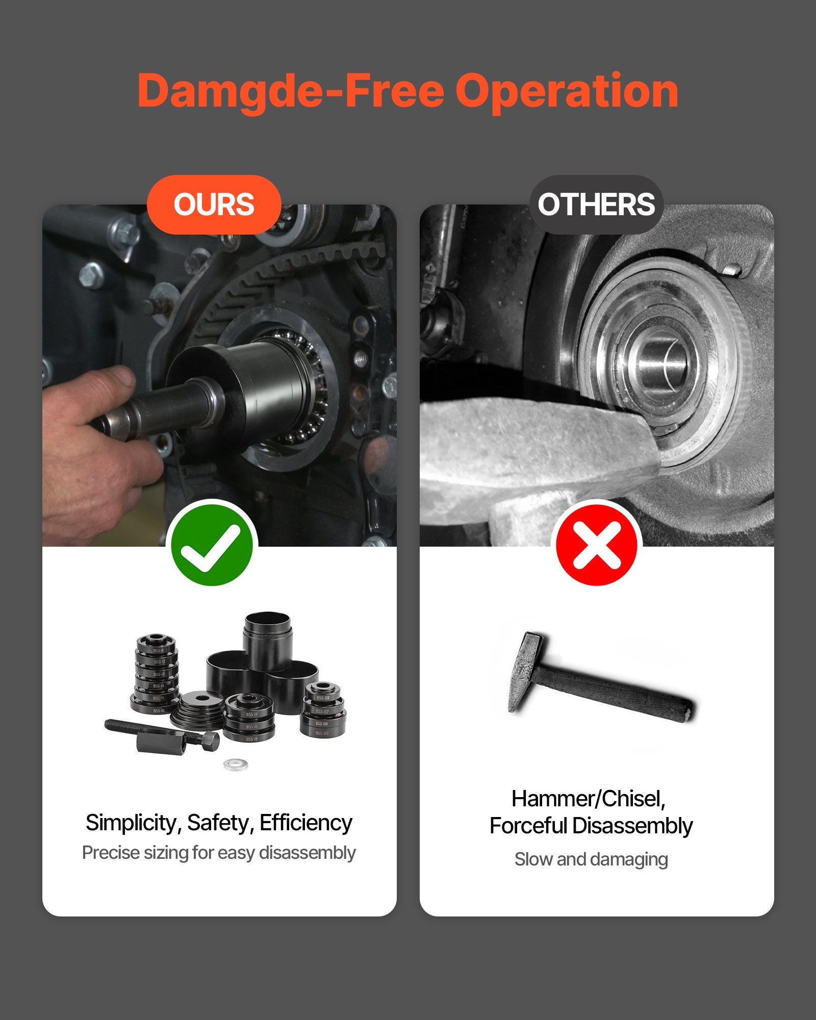 Wheel Bearing Press Kit, 23 PCS FWD Bearing Puller Tools, for Front Wheel Drive Bearing Removal and Installation, Wheel Bearing Tool with Sliding Screw, Bushings, Sleeve Plates, Storage Case - Image 4