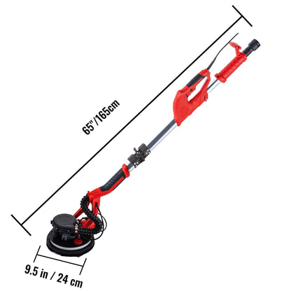 Drywall Sander 750W, Electric Drywall Sander, Foldable Sheetrock Sander, with Telescope Handle, Electric Sander, Variable Speed 800-1750 RPM, Wall Sander, with LED Strip Light and Vacuum Bag - Image 8