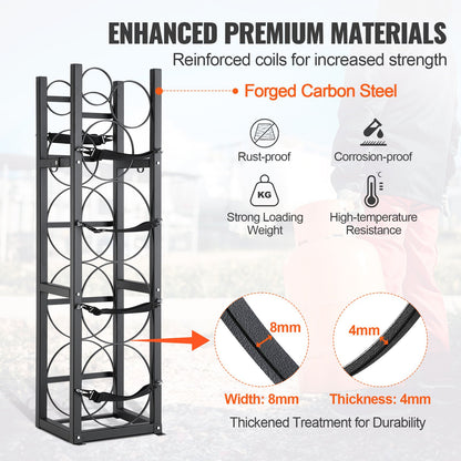 Refrigerant Tank Rack, with 3 x 30lbs and Other 3 Small Bottle Tanks, Cylinder Tank Rack 12.79x12.99x47.12 in, Refrigerant Cylinder Rack and Holders for Freon, Gases, Oxygen, Nitrogen - Image 3
