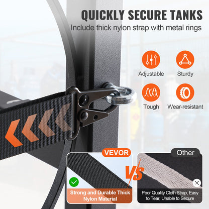 Refrigerant Tank Rack, with 3 x 30lbs and Other 3 Small Bottle Tanks, Cylinder Tank Rack 12.79x12.99x47.12 in, Refrigerant Cylinder Rack and Holders for Freon, Gases, Oxygen, Nitrogen - Image 5