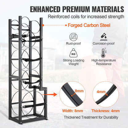 Refrigerant Tank Rack, with 1 x 50lb, 2 x 30lb and Other 3 Small Bottle Tanks, Cylinder Tank Rack 15.55x12.99x49.8 in, Refrigerant Cylinder Rack and Holders for Freon, Gases, Oxygen, Nitrogen - Image 3