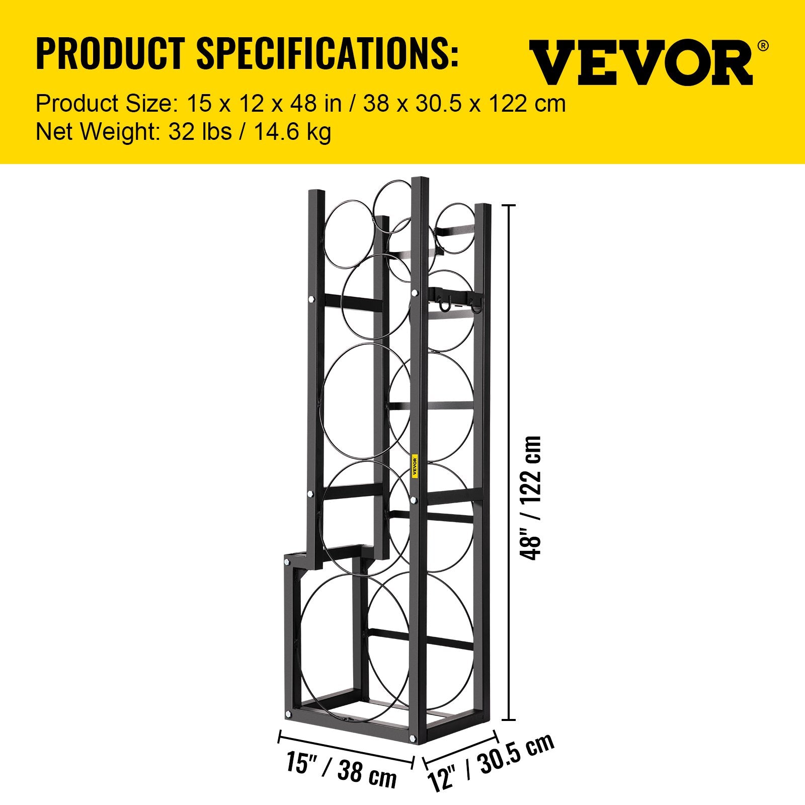 Refrigerant Tank Rack Cylinder Tank Rack w/ 1*50lb 2*30lb &3 Small Bottles - Image 7