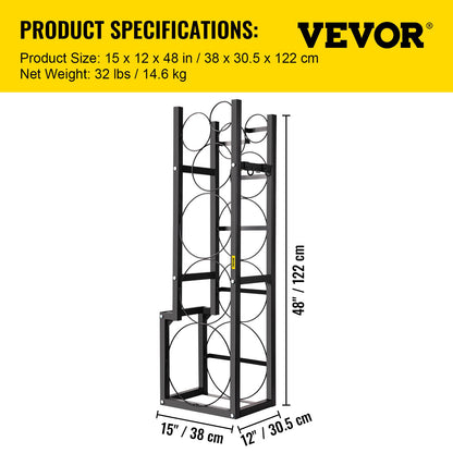 Refrigerant Tank Rack Cylinder Tank Rack w/ 1*50lb 2*30lb &3 Small Bottles - Image 7
