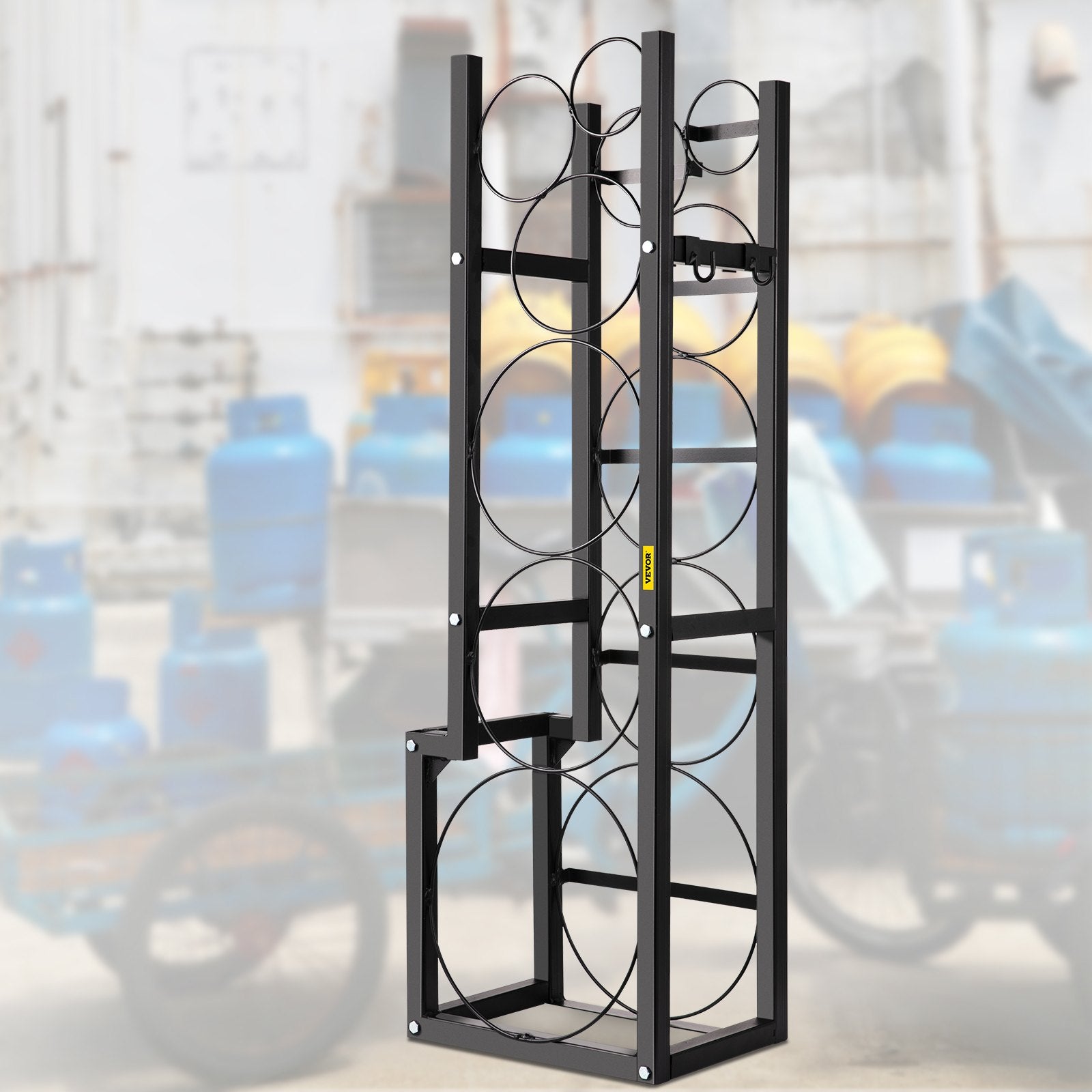 Refrigerant Tank Rack Cylinder Tank Rack w/ 1*50lb 2*30lb &3 Small Bottles - Image 8