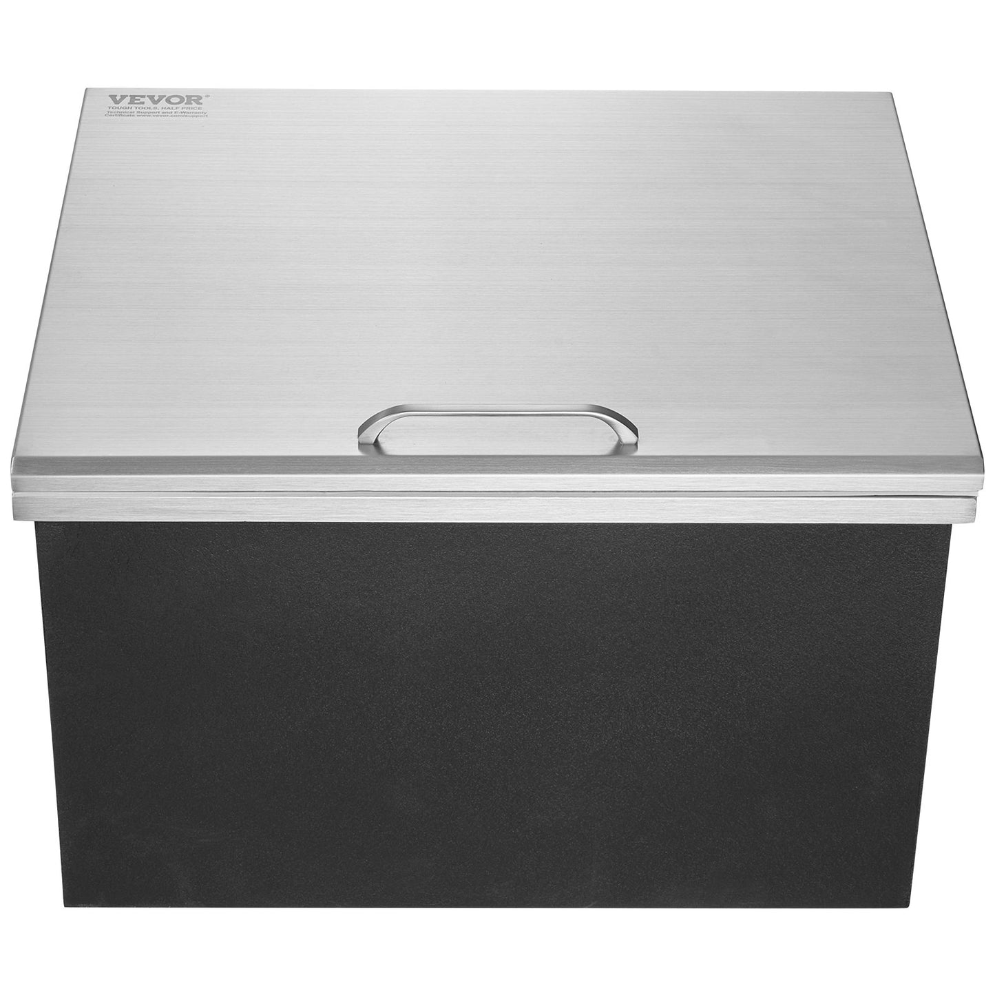 Drop in Ice Chest, 28"L x 16"W x 17"H Stainless Steel Ice Cooler, Commercial Ice Bin with Hinged Cover, 40 qt Outdoor Kitchen Ice Bar, Drain-pipe and Drain Plug Included, for Cold Wine Beer - Image 9