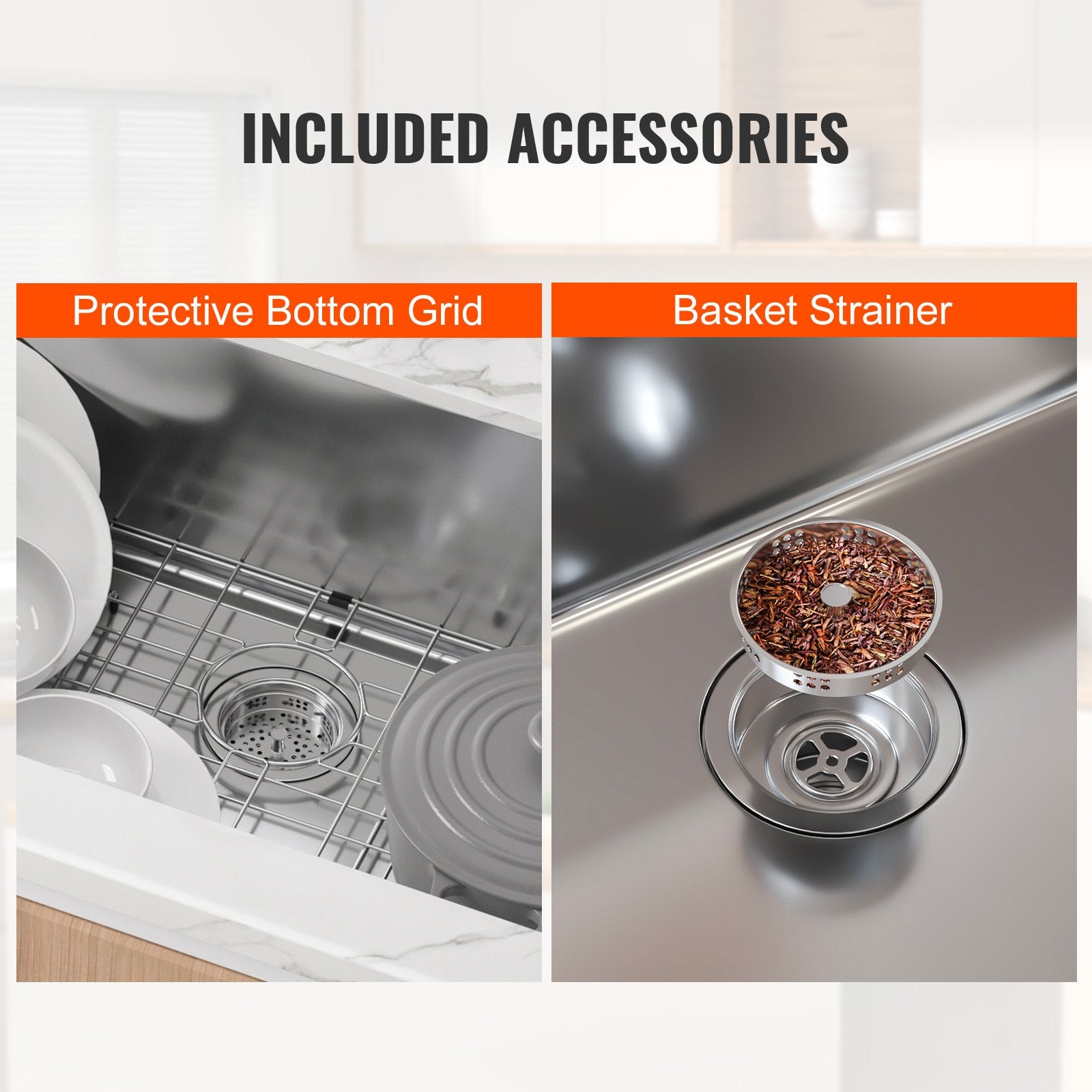 Kitchen Sink, 304 Stainless Steel Drop-In Sinks, Top Mount Single Bowl Basin with Accessories(Pack of 3), Household Dishwasher Sinks for Workstation, RV, Prep Kitchen, and Bar Sink, 33 inch - Image 6