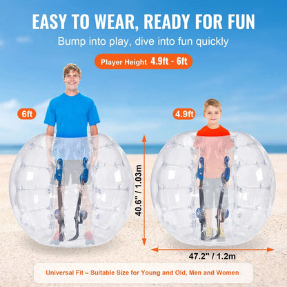 Inflatable Bumper Balls 2-Pack, 4FT/1.2M Body Sumo Zorb Balls for Teen & Adult, 0.8mm Thick PVC Human Hamster Bubble Balls for Outdoor Team Gaming Play, Bumper Bopper Toys for Garden, Yard, Park - Image 3