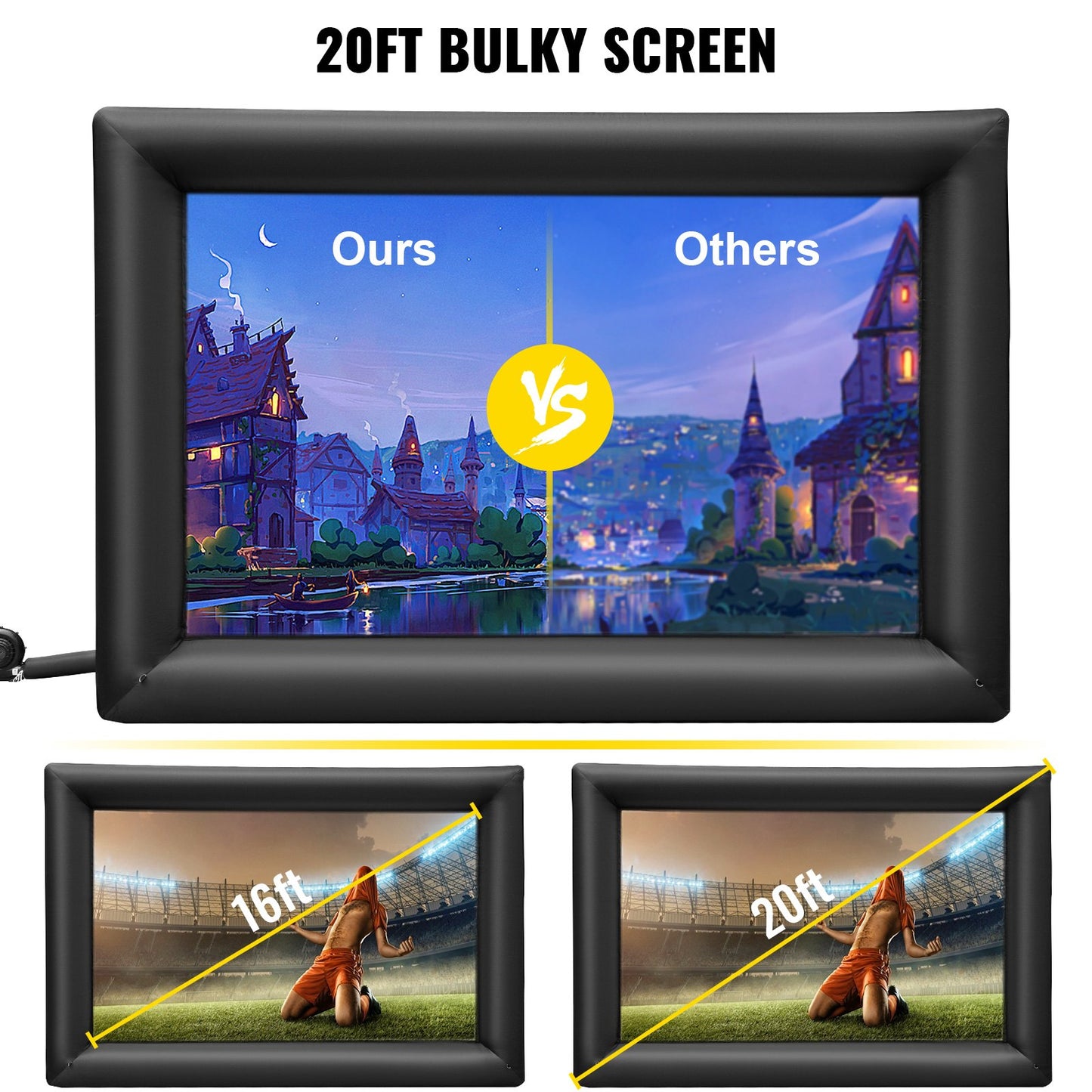 6x4m Inflatable Projector Screen Movie Screen Outdoor Theater w/Blower - Image 2
