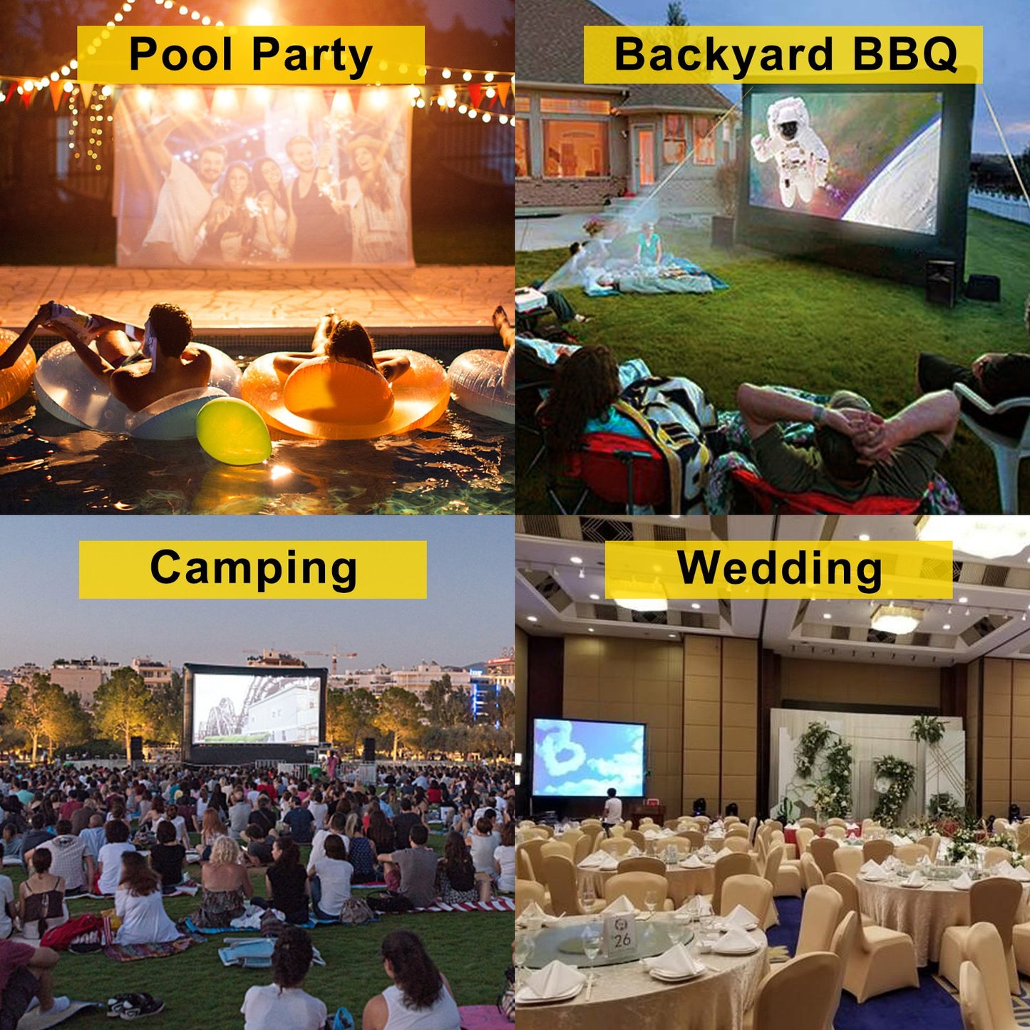 6x4m Inflatable Projector Screen Movie Screen Outdoor Theater w/Blower - Image 7
