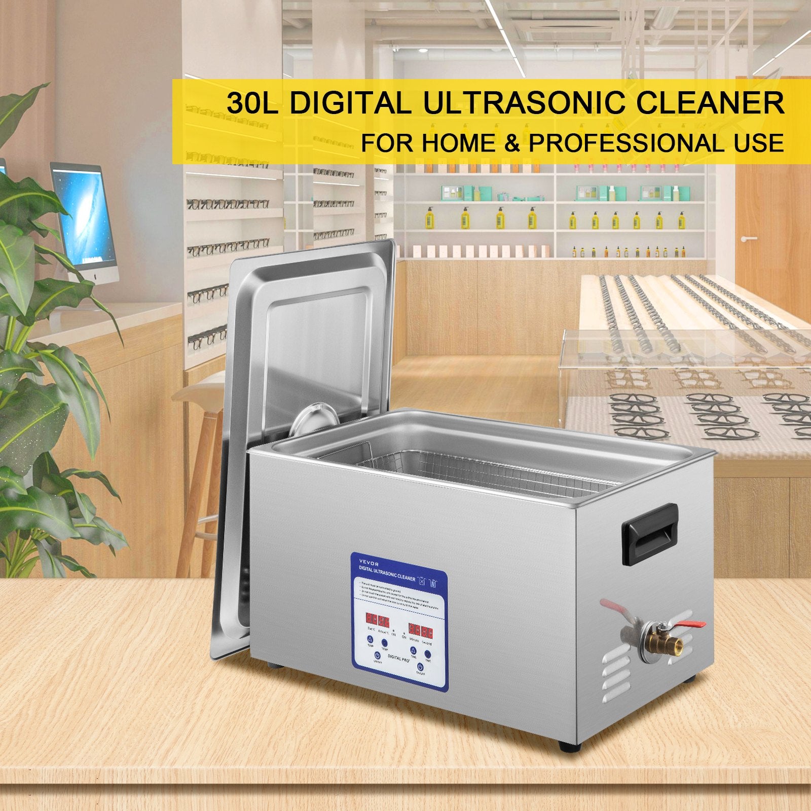 Digital Ultrasonic Cleaner 30L Ultrasonic Cleaning Machine 40kHz Sonic Cleaner Machine 316 & 304 Stainless Steel Ultrasonic Cleaner Machine with Heater & Timer for Cleaning Jewelry Glasses Watch - Image 2
