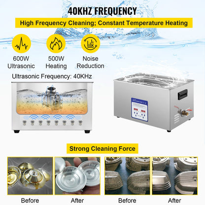 Digital Ultrasonic Cleaner 30L Ultrasonic Cleaning Machine 40kHz Sonic Cleaner Machine 316 & 304 Stainless Steel Ultrasonic Cleaner Machine with Heater & Timer for Cleaning Jewelry Glasses Watch - Image 3