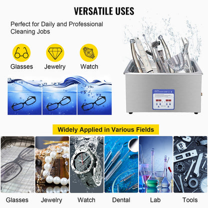 Digital Ultrasonic Cleaner 30L Ultrasonic Cleaning Machine 40kHz Sonic Cleaner Machine 316 & 304 Stainless Steel Ultrasonic Cleaner Machine with Heater & Timer for Cleaning Jewelry Glasses Watch - Image 6