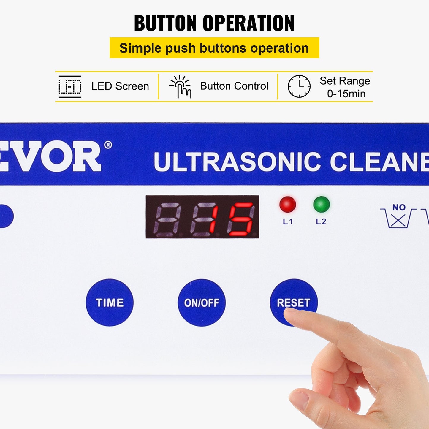 0.8L Professional Ultrasonic Cleaner 304 Stainless Steel Digital Lab Ultrasonic Cleaner with Timer for Jewelry Watch Glasses Circuit Board Dentures Small Parts Dental Instrument (0.8L) - Image 4