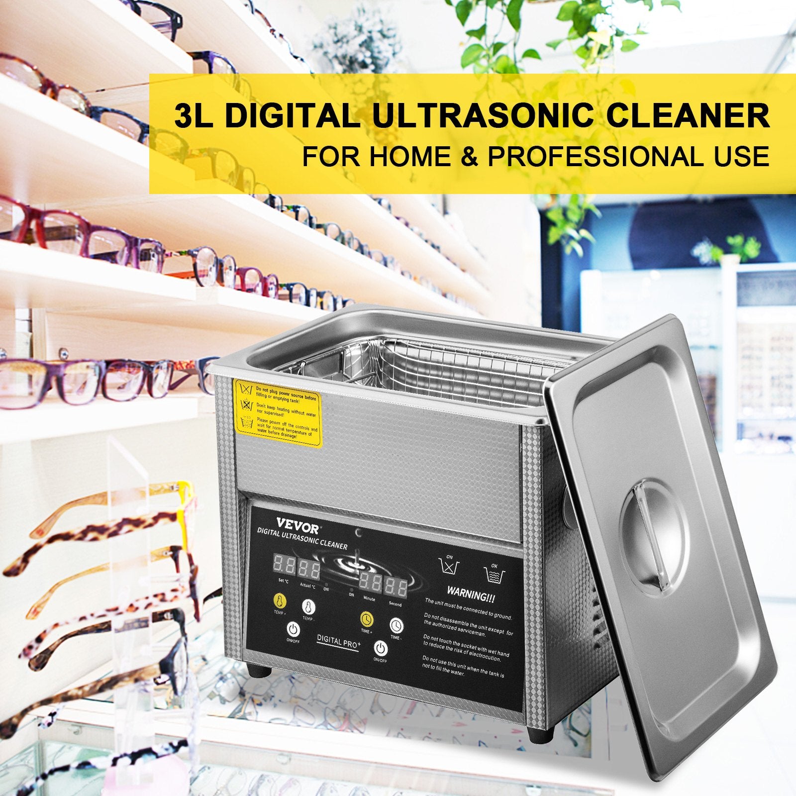 Digital Ultrasonic Cleaner 3L Ultrasonic Cleaning Machine 220V 50kHz Sonic Cleaner Machine 304 Stainless Steel Ultrasonic Cleaner Machine with Heater and Timer for Cleaning Jewelry Glasses Watch - Image 2