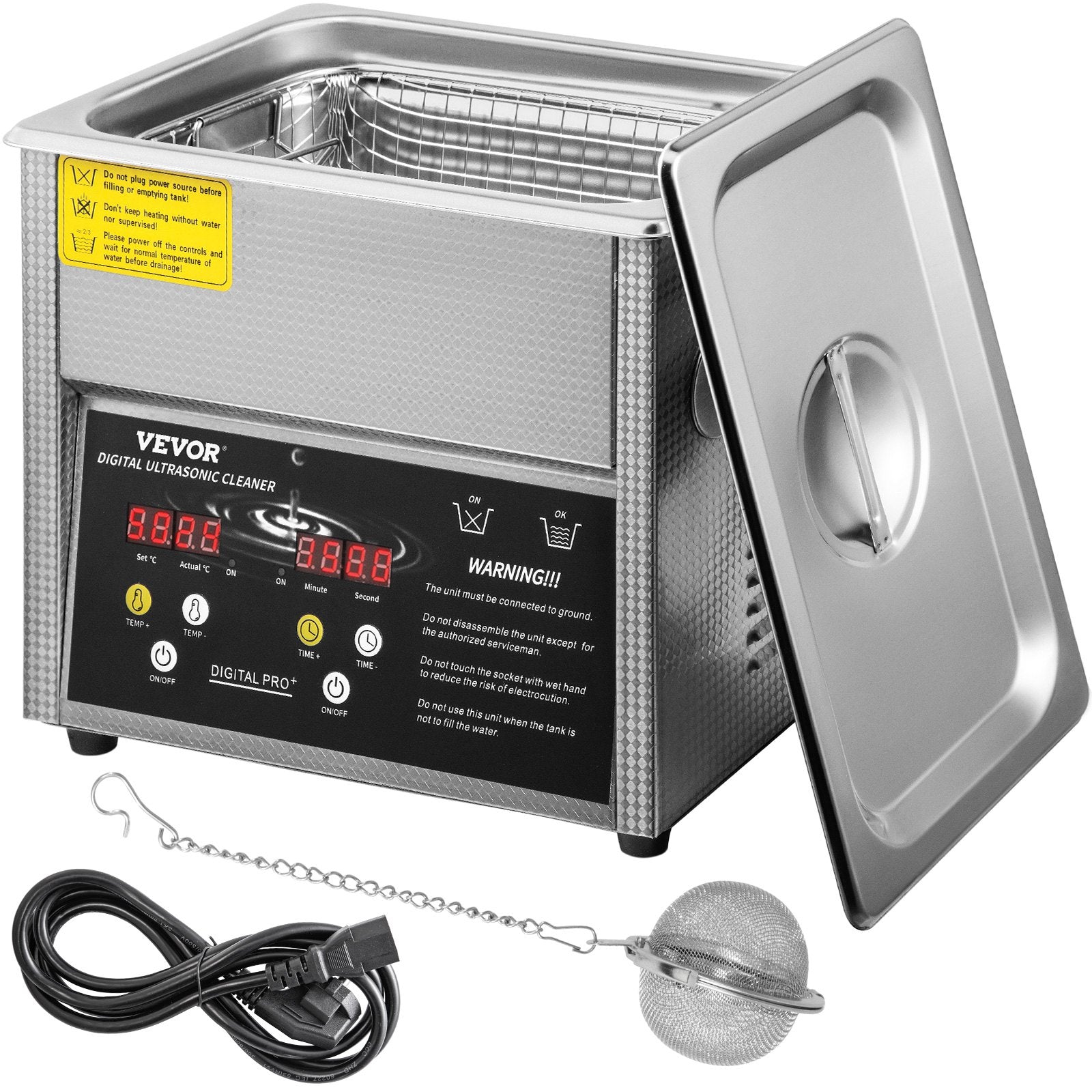 Digital Ultrasonic Cleaner 3L Ultrasonic Cleaning Machine 220V 50kHz Sonic Cleaner Machine 304 Stainless Steel Ultrasonic Cleaner Machine with Heater and Timer for Cleaning Jewelry Glasses Watch - Image 7