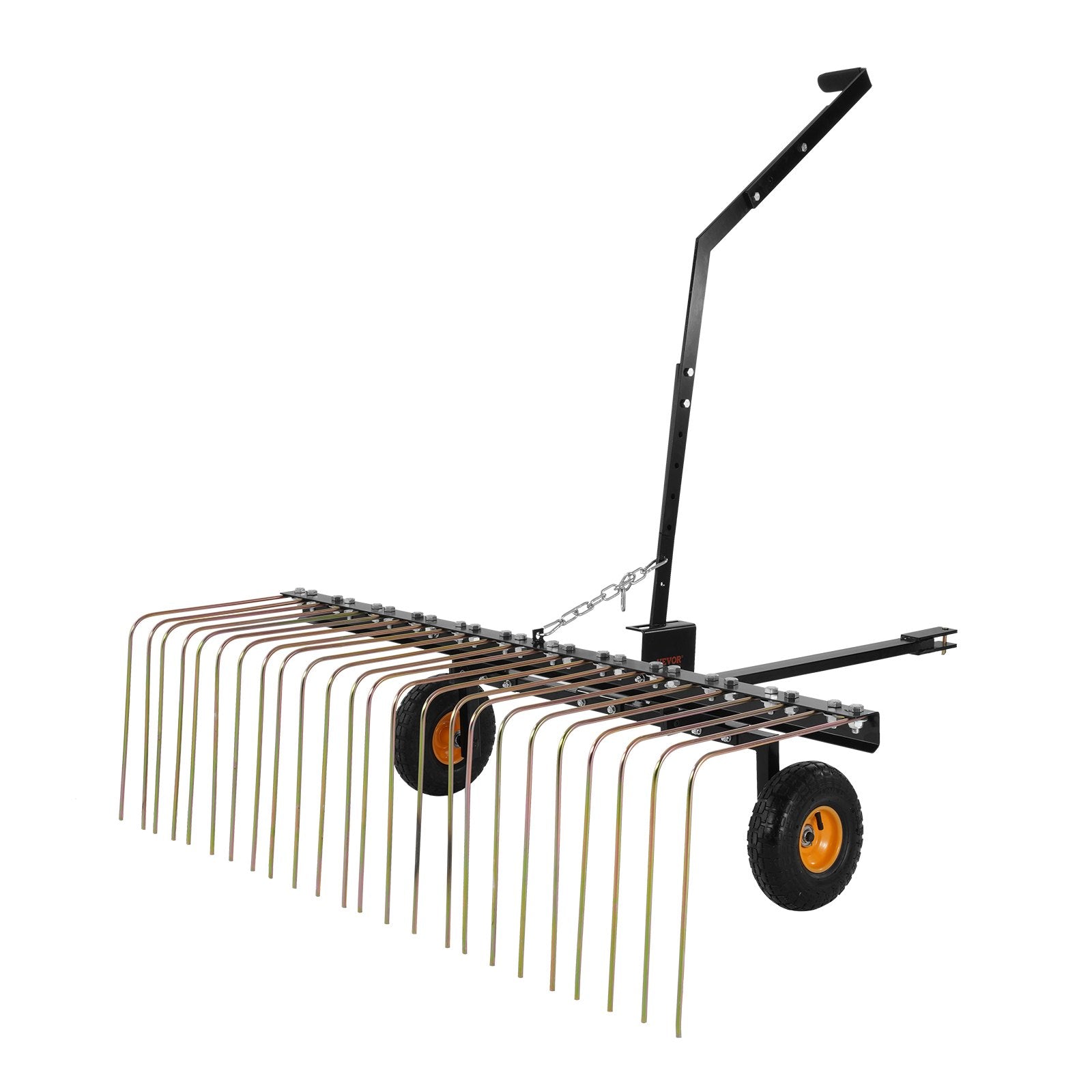 Tow Behind Dethatcher, 1.5m Tow Dethatcher with 24 Steel Tines, Lawn Dethatcher Rake for ATV or Mower, Tow Behind Lawn Rake with Lift Handle for Leaves, Pine Needles, and Grass - Image 9