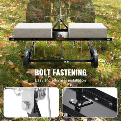 Tow Behind Dethatcher, 1015mm Tow Dethatcher with 20 Spring Steel Tines, Lawn Dethatcher Rake for ATV or Mower, Tow Behind Lawn Rake with Lift Handle for Garden Farm Grass - Image 5