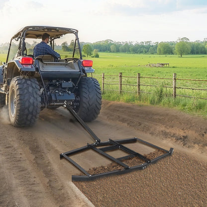 Drag Harrow, 74" Width Tow Behind Drag Harrow, Q235 Steel Driveway Grader with Adjustable Bars & Pin Hitch, Support up to 50 lbs, Tractor Driveway Harrow for ATVs, UTVs, Garden Lawn Tractors - Image 8