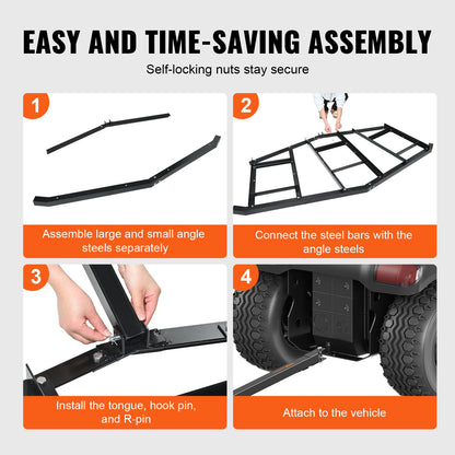Driveway Drag, 84" Width Tow Behind Drag Harrow, Q235 Steel Driveway Grader with Adjustable Bars, Support up to 50 lbs, Driveway Tractor Harrow for ATVs, UTVs, Garden Lawn Tractors - Image 5
