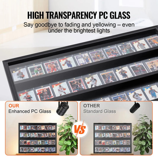 36 Graded Sports Card Display Case, 775 x 617 x 55 mm, Baseball Card Display Frame with 98% UV Protection Clear View PC Glass, Lockable Wall Cabinet for Football Basketball Hockey Trading Card - Image 4