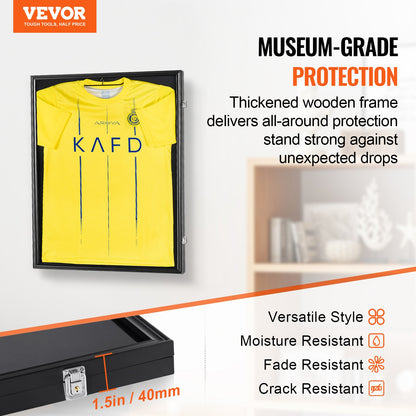 2PCs Jersey Display Frame Case, 590 x 790 x 40 mm, Large Lockable Sport Jersey Shadow Box with 98% UV Protection PC Glass and Hangers, for Baseball Basketball Football Hockey Shirt and Uniform - Image 2