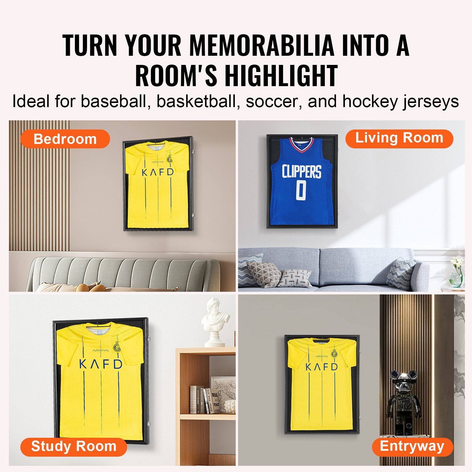 2PCs Jersey Display Frame Case, 590 x 790 x 40 mm, Large Lockable Sport Jersey Shadow Box with 98% UV Protection PC Glass and Hangers, for Baseball Basketball Football Hockey Shirt and Uniform - Image 6