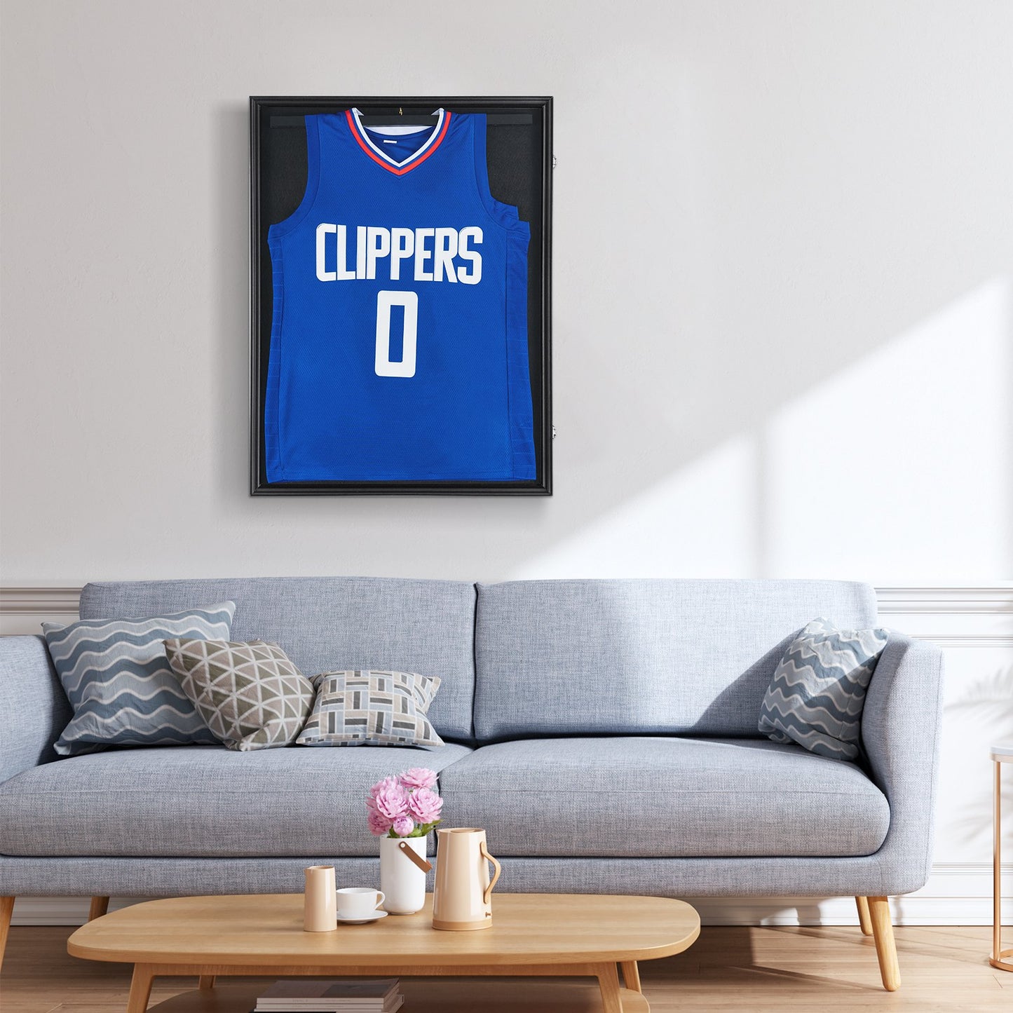 2PCs Jersey Display Frame Case, 590 x 790 x 40 mm, Large Lockable Sport Jersey Shadow Box with 98% UV Protection PC Glass and Hangers, for Baseball Basketball Football Hockey Shirt and Uniform - Image 8