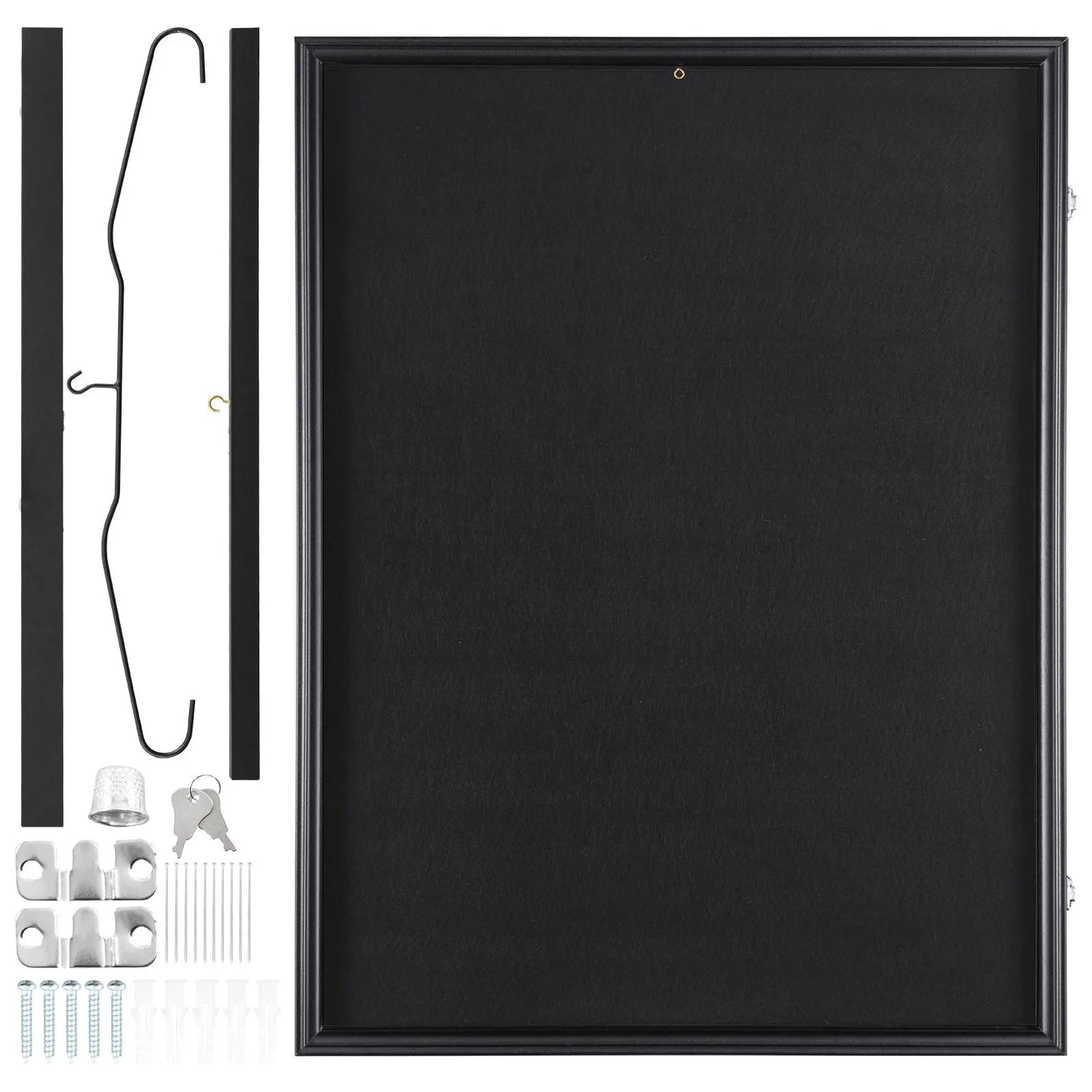 Jersey Display Frame Case, 610 x 812 x 40 mm, Large Lockable Sport Jersey Shadow Box with 98% UV Protection PC Glass and Hangers, for Baseball Basketball Football Hockey Shirt and Uniform, Black