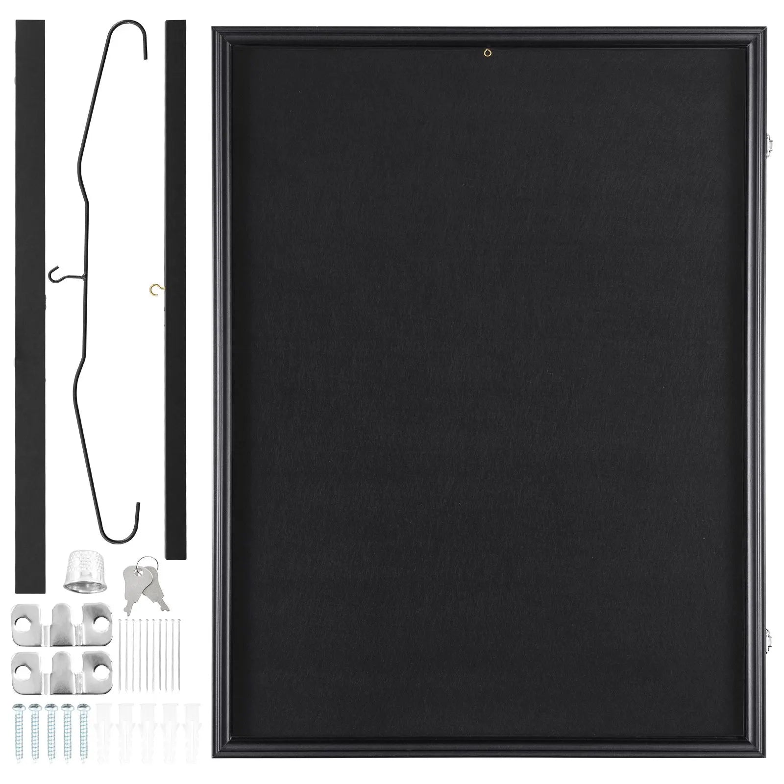 Jersey Display Frame Case, 610 x 812 x 40 mm, Large Lockable Sport Jersey Shadow Box with 98% UV Protection PC Glass and Hangers, for Baseball Basketball Football Hockey Shirt and Uniform, Black