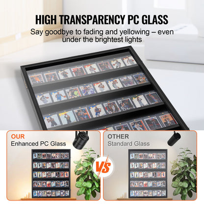 35 Graded Sports Card Display Case, 617 x 775 x 55 mm, Baseball Card Display Frame with 98% UV Protection Clear View PC Glass, Lockable Wall Cabinet for Football Basketball Hockey Trading Card - Image 4