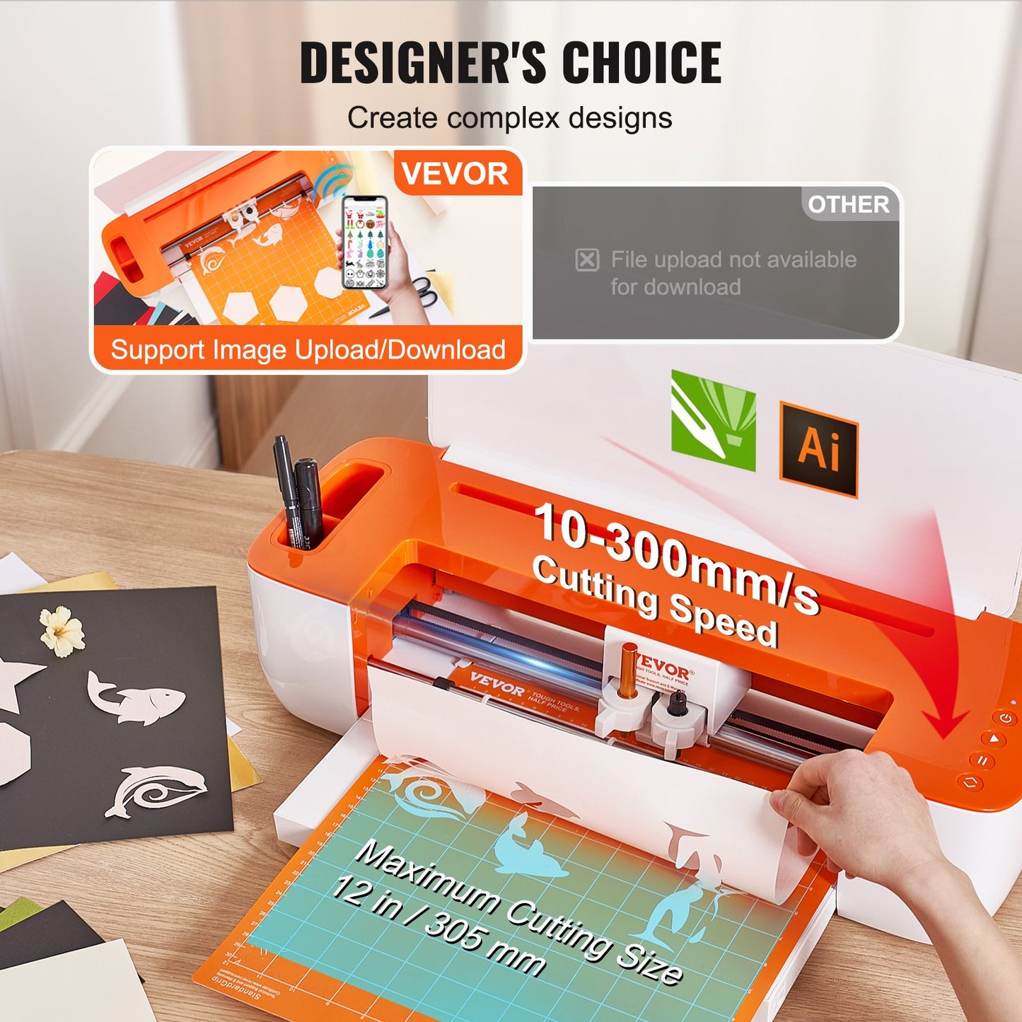 Vinyl Cutter Machine, Bluetooth Connectivity DIY Cutting Machine, Compatible with iOS, Android, Windows and Mac, Massive Designs Included, for Creating Customized Cards, Home Decor - Image 3