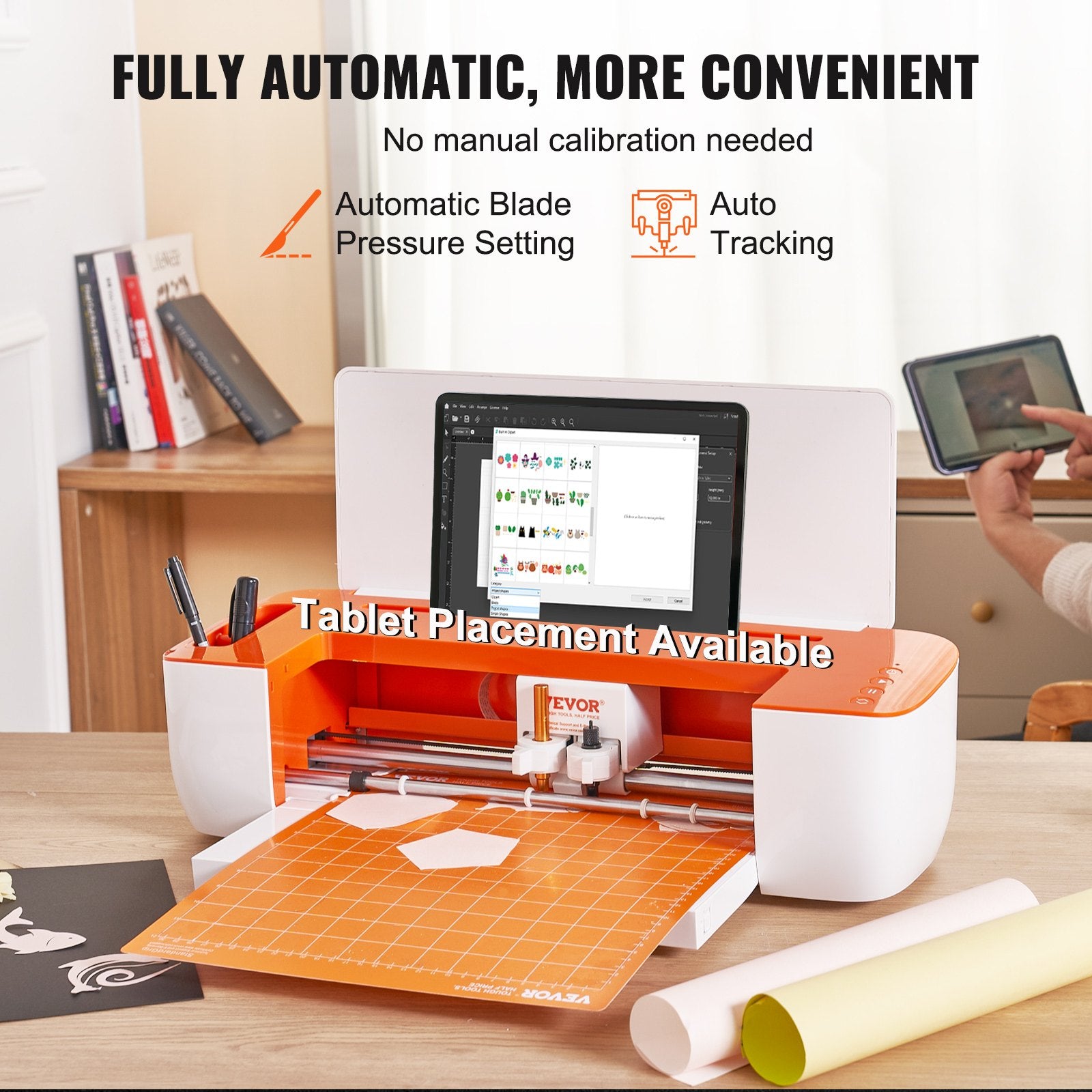 Vinyl Cutter Machine, Bluetooth Connectivity DIY Cutting Machine, Compatible with iOS, Android, Windows and Mac, Massive Designs Included, for Creating Customized Cards, Home Decor - Image 4