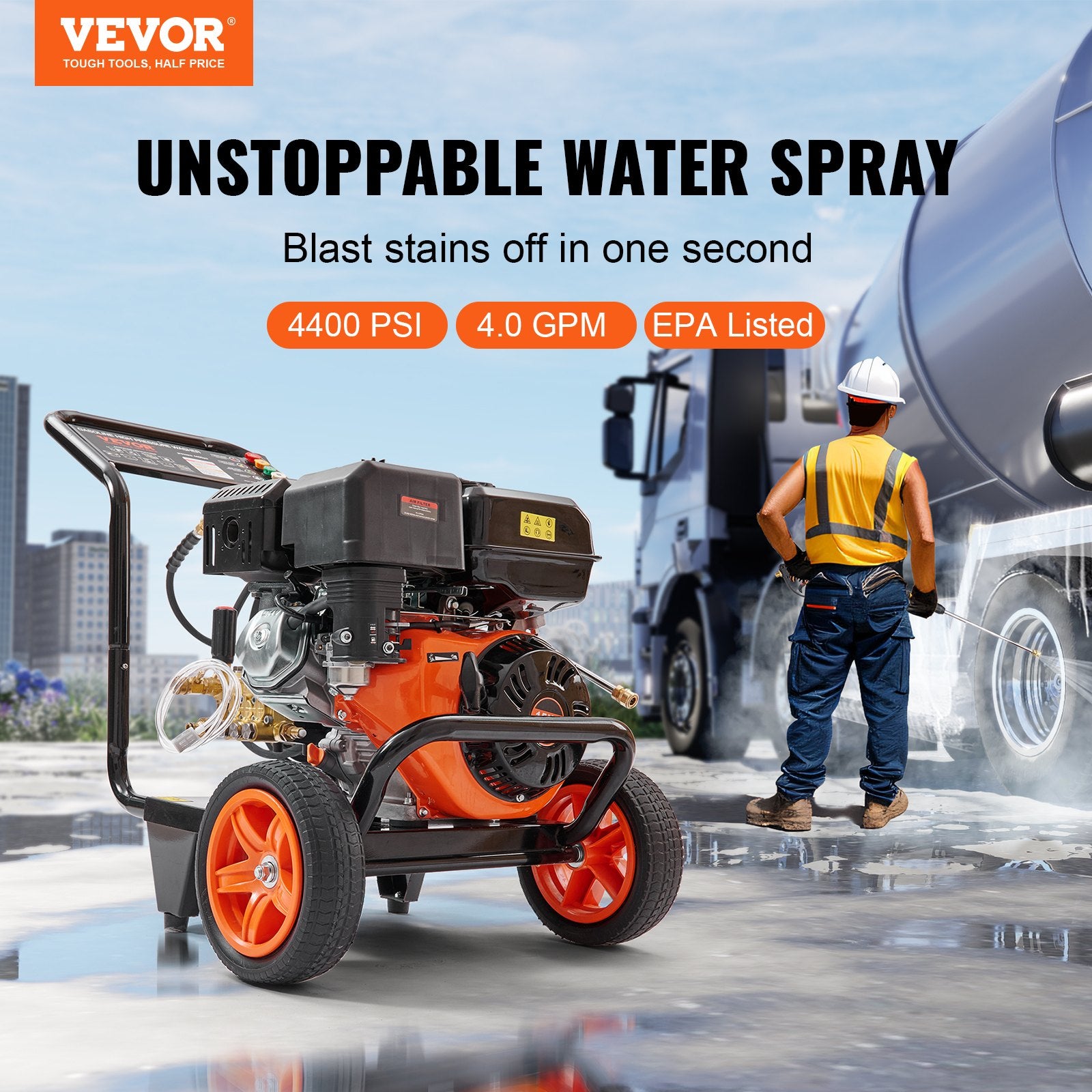 Gas Pressure Washer Gas Powered Washer 4400 PSI 4.0 GPM 390cc 5 Nozzles - Image 2