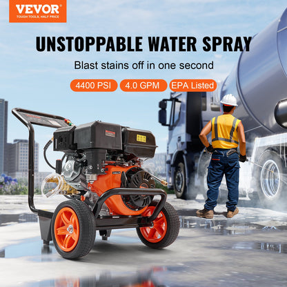 Gas Pressure Washer Gas Powered Washer 4400 PSI 4.0 GPM 390cc 5 Nozzles - Image 2
