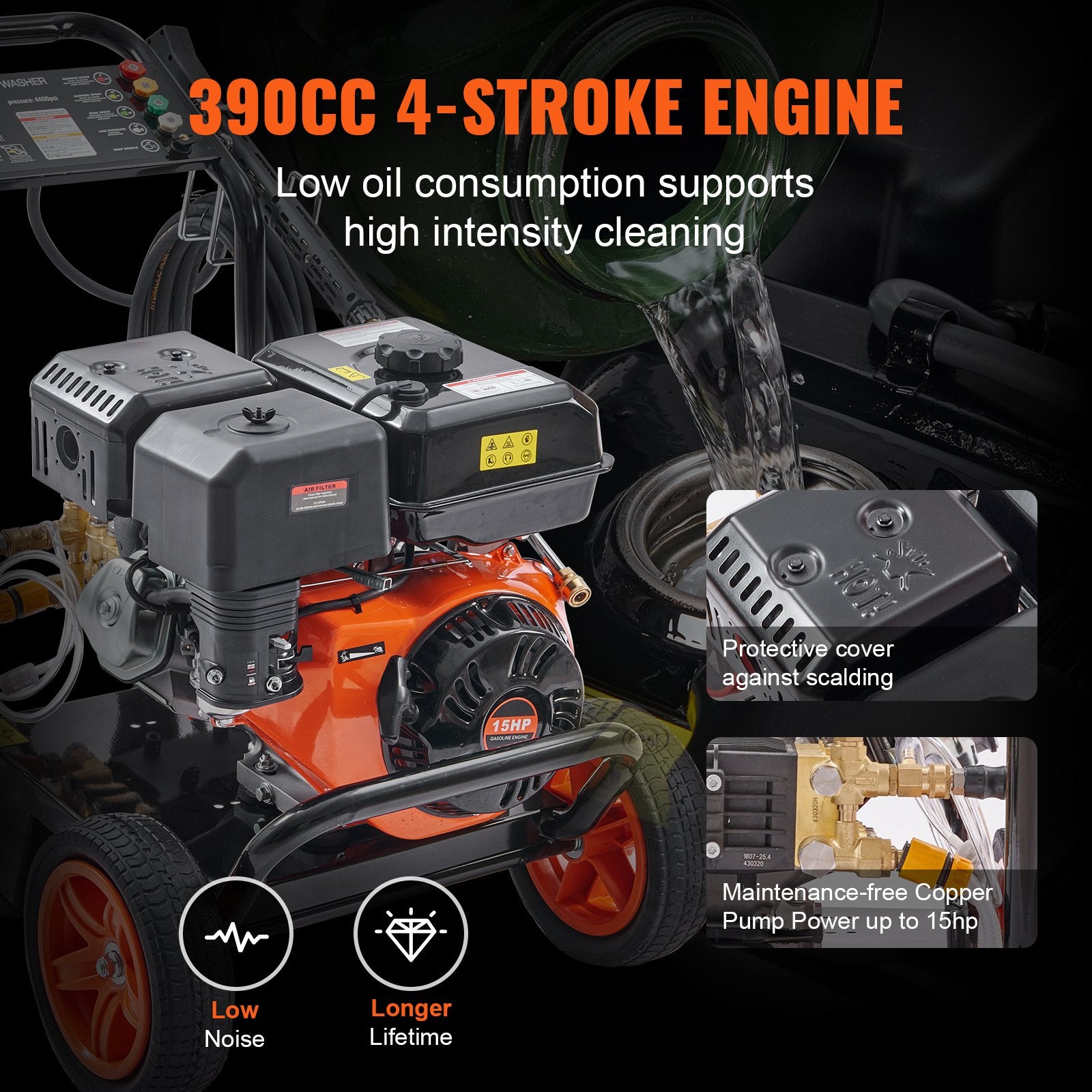 Gas Pressure Washer Gas Powered Washer 4400 PSI 4.0 GPM 390cc 5 Nozzles - Image 3