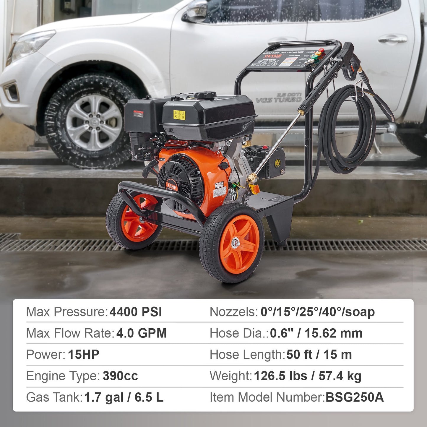 Gas Pressure Washer Gas Powered Washer 4400 PSI 4.0 GPM 390cc 5 Nozzles - Image 7