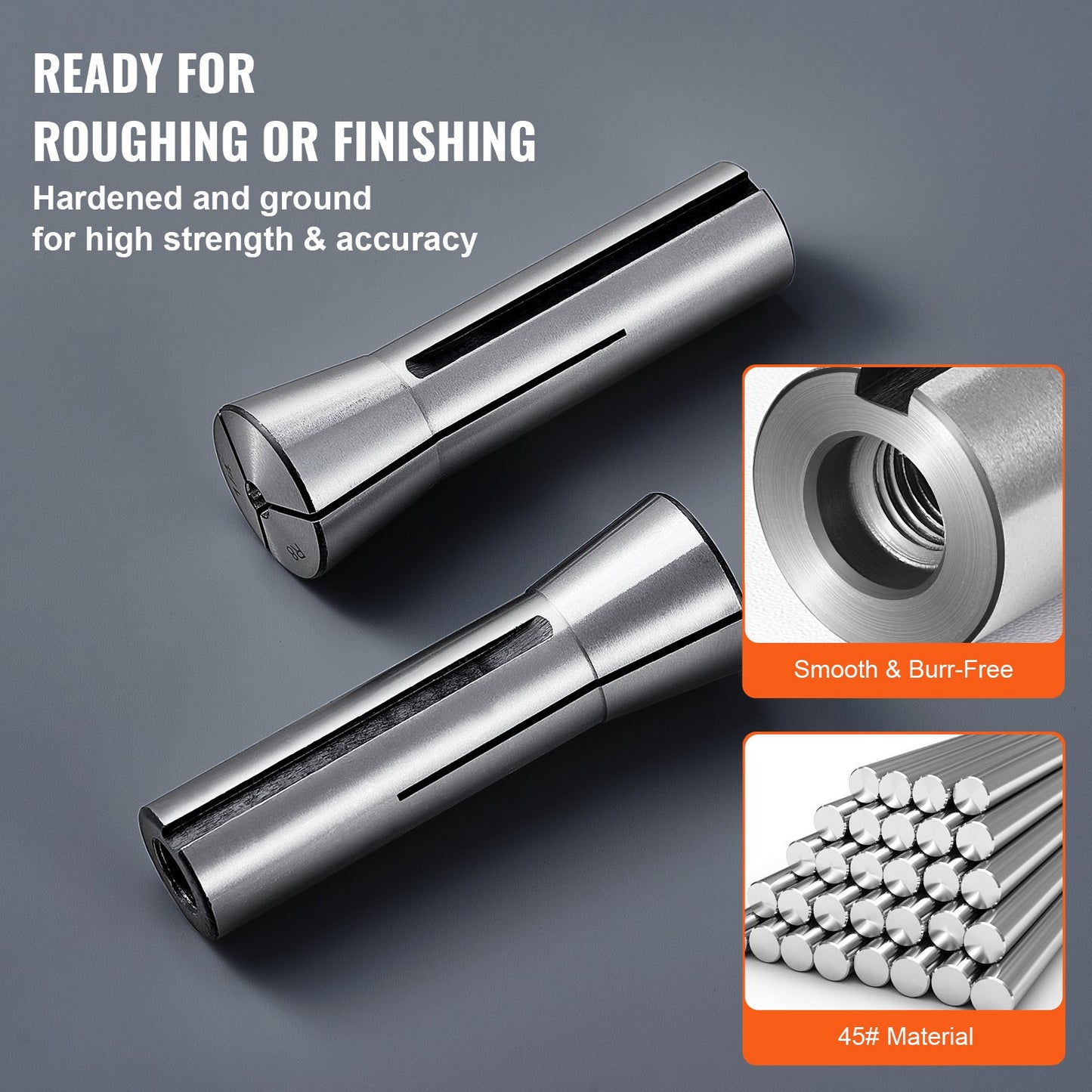 13 pcs Precision R8 Collet Set, 1/8'' - 7/8'', 45# Mill Collet Chuck 0.0012"/30μm TIR with 13 Labeled Storage Boxes, for Milling Machine Drill Presses Boring Machine Machining Center - Image 4