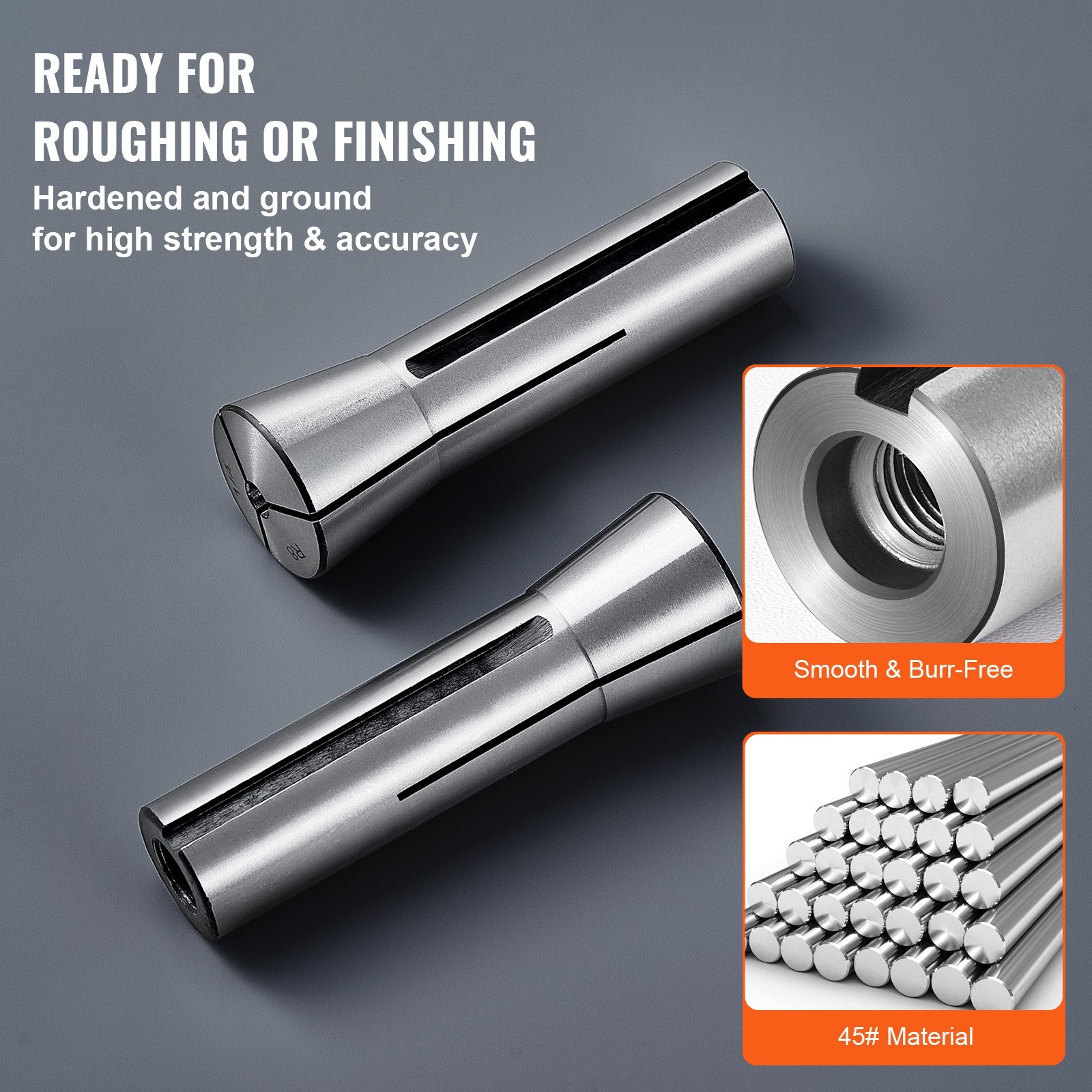 13 pcs Precision R8 Collet Set, 1/8'' - 7/8'', 45# Mill Collet Chuck 0.0012"/30μm TIR with 13 Labeled Storage Boxes, for Milling Machine Drill Presses Boring Machine Machining Center - Image 4