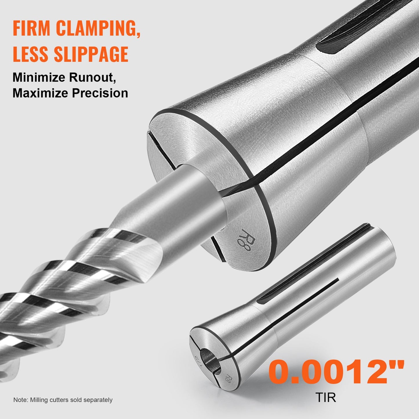 13 pcs Precision R8 Collet Set, 1/8'' - 7/8'', 45# Mill Collet Chuck 0.0012"/30μm TIR with 13 Labeled Storage Boxes, for Milling Machine Drill Presses Boring Machine Machining Center - Image 5