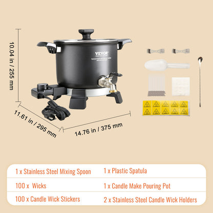 Wax Melter for Candle Making, 5 Liter Large Electric Wax Melting Pot Easy Pour Spout, 4-level Temperature Control, Easy Clean for Candle Soap Cream Beauty Bulk Production Business or Home - Image 7