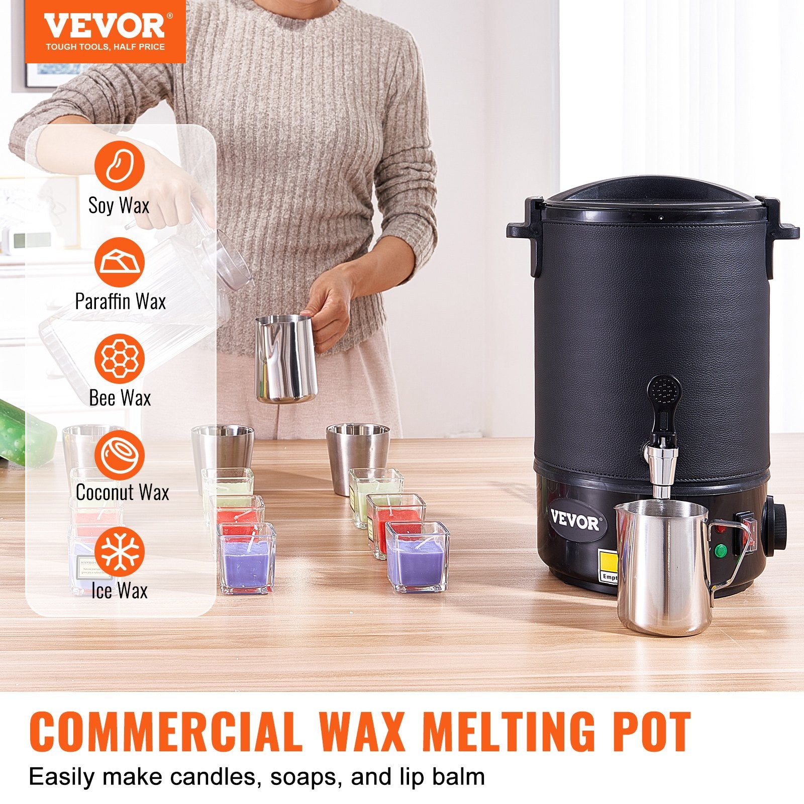 Wax Melter for Candle Making 6.5Liter Electric Pot Commercial or Home Use - Image 2