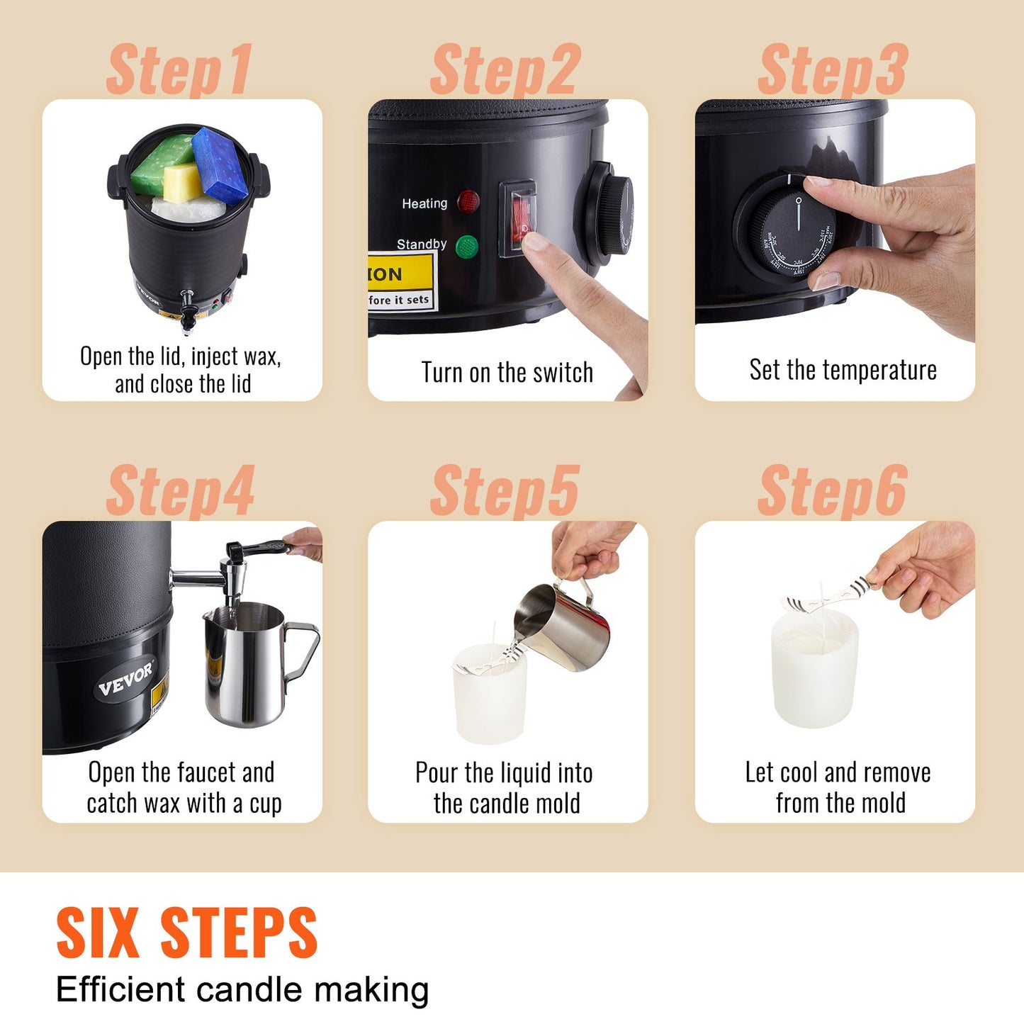 Wax Melter for Candle Making 6.5Liter Electric Pot Commercial or Home Use - Image 6