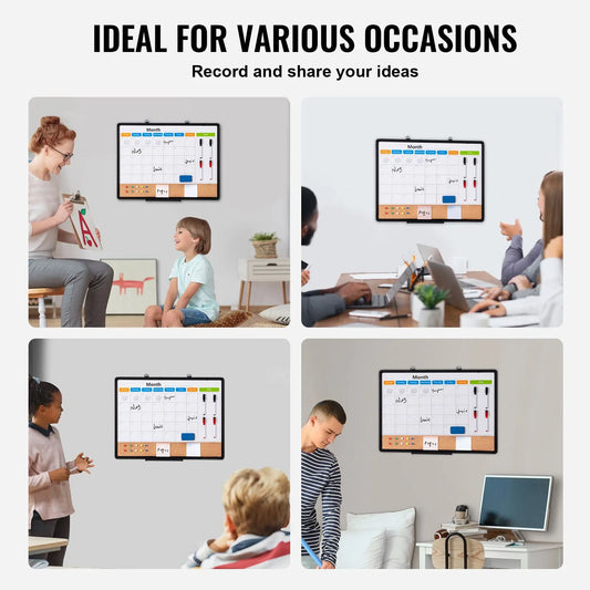 24"x 18" Monthly Calendar Whiteboard & Cork Board Combo with Aluminum Frame – 2-in-1 Magnetic Dry Erase Bulletin Board for Wall Mount – Ideal for School, Home, Office - Image 6
